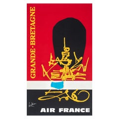 Georges Mathieu, Original Vintage Airline Poster, Air France Great Britain, 1967