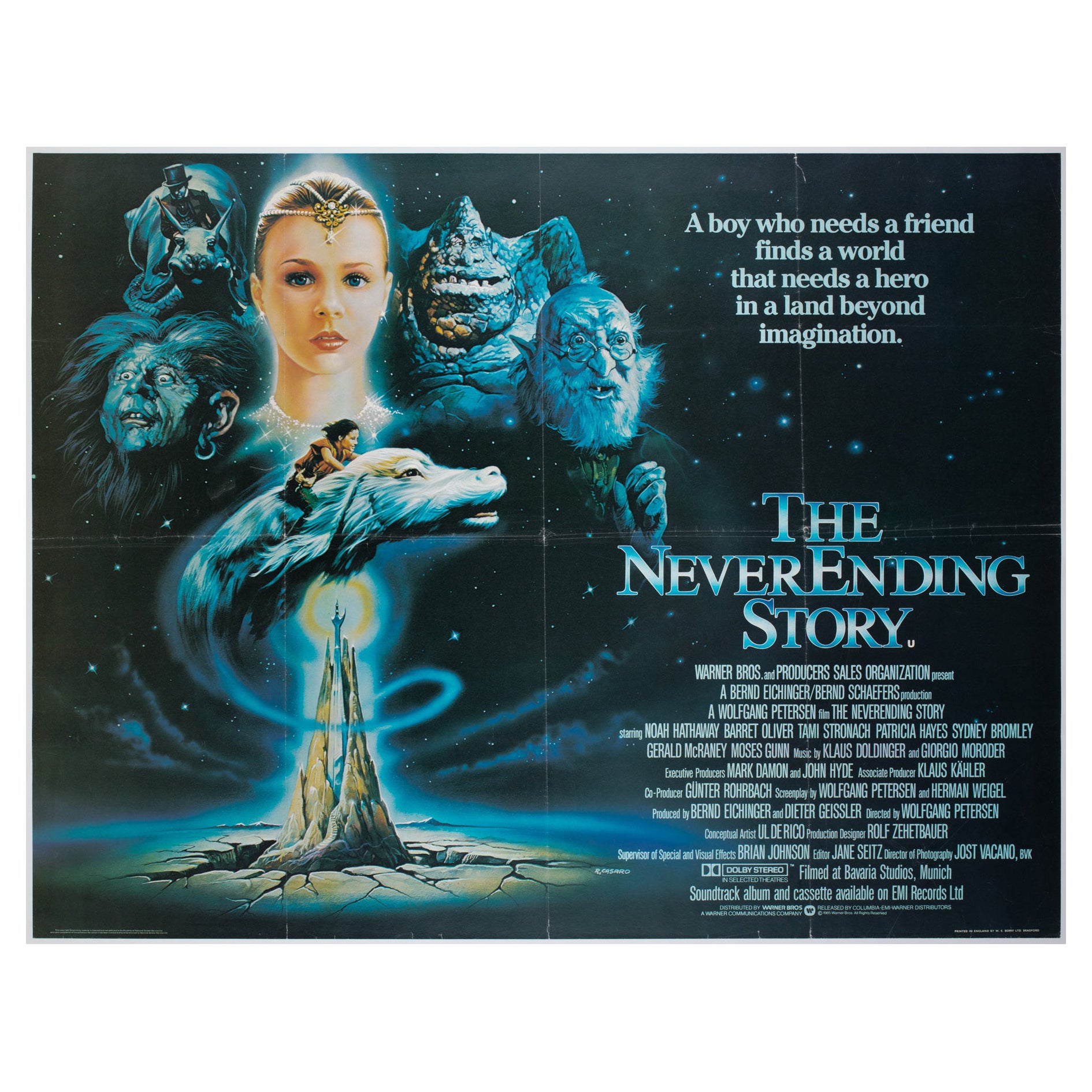 The Never Ending Story 1985 UK Quad Film Movie Poster, Casaro