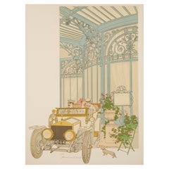 Used Denis Paul Noyer, Classic Car Print, La Grande Cascade Paris, Restaurant, 1979