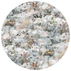 Moooi Grand tapis rond Memento Medley Dawn en laine avec finition ourlet aveugle