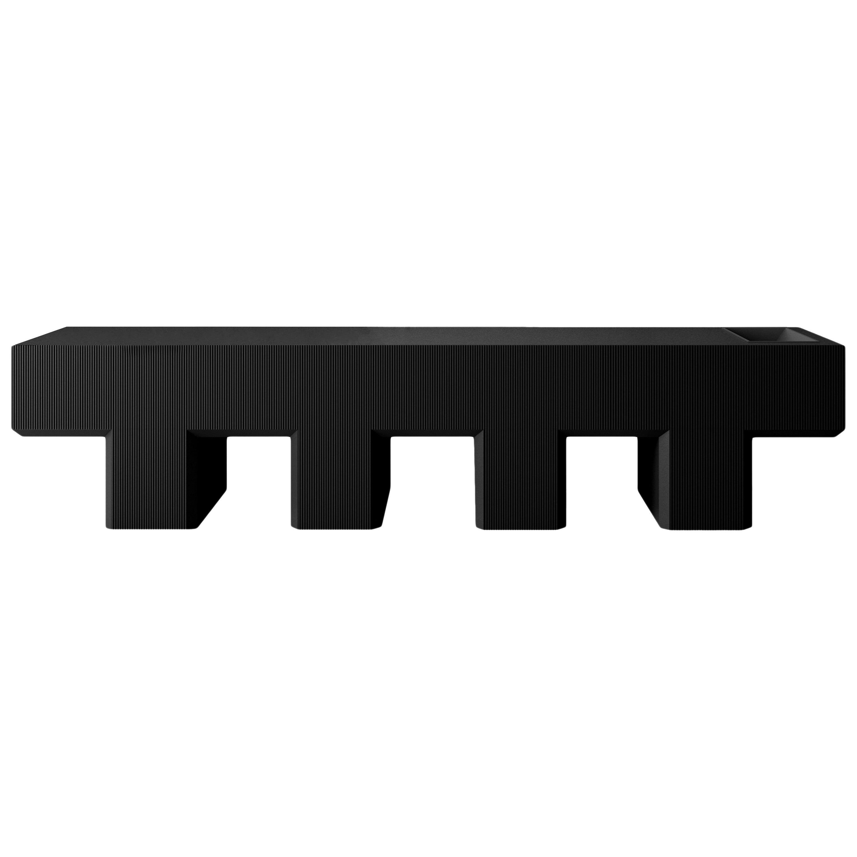 Banc Lego avec fente de rangement, noir