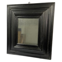 Antique Italian Mirror in Ebonized Wood from the Early Eighteenth Century