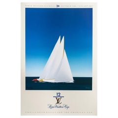 Razzia, Original Louis Vuitton Cup Sailing Poster, Perth Australia, Yacht, 1986