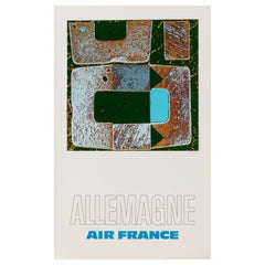 Raymond Pages, Original Vintage Airline Poster, Air France, Germany, 1971