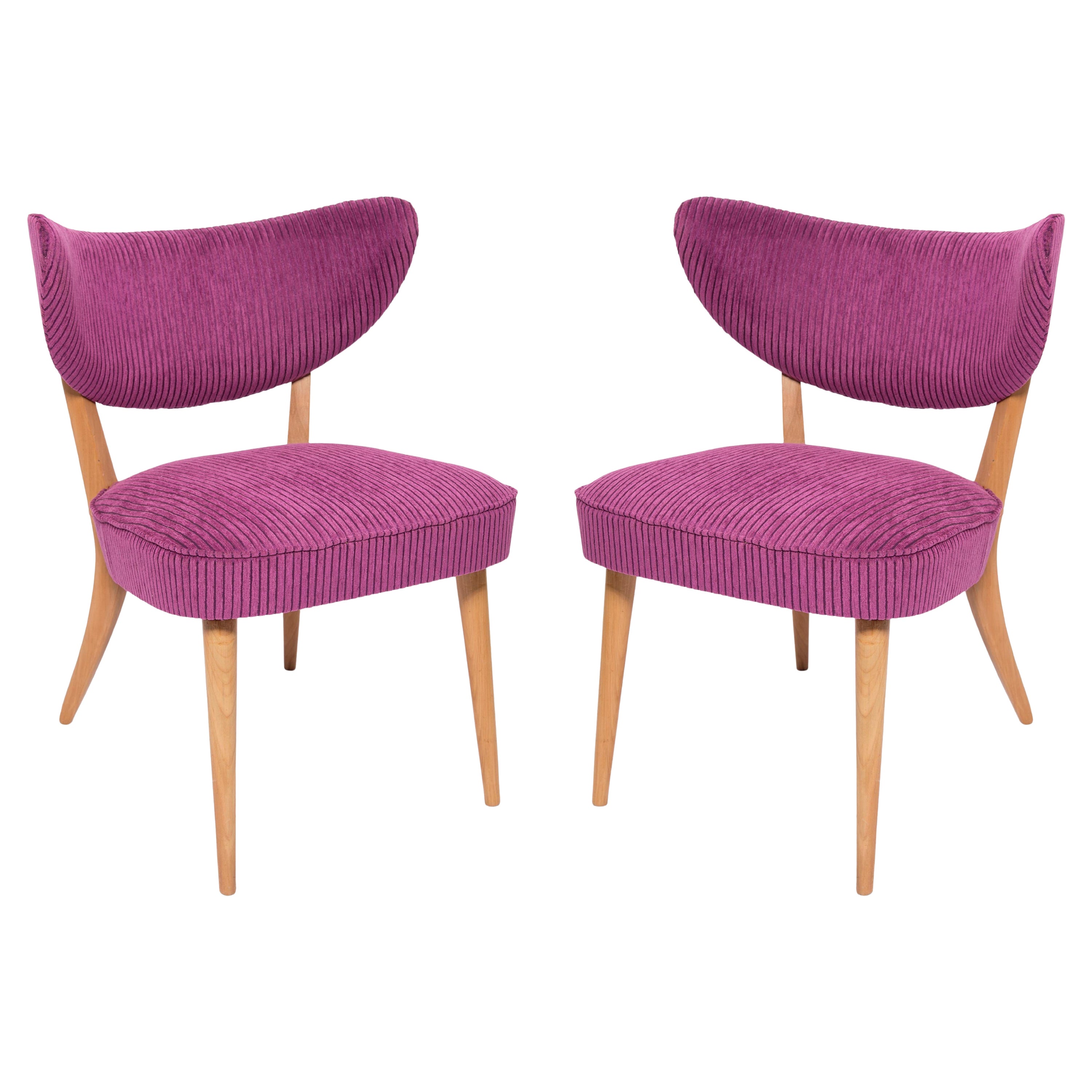 Mid Century Violet Velvet Club Chair, Europe, 1960s For Sale at 1stDibs