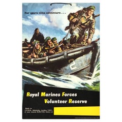 Original Retro Military Poster Royal Marines Force Volunteer Reserve Adventure