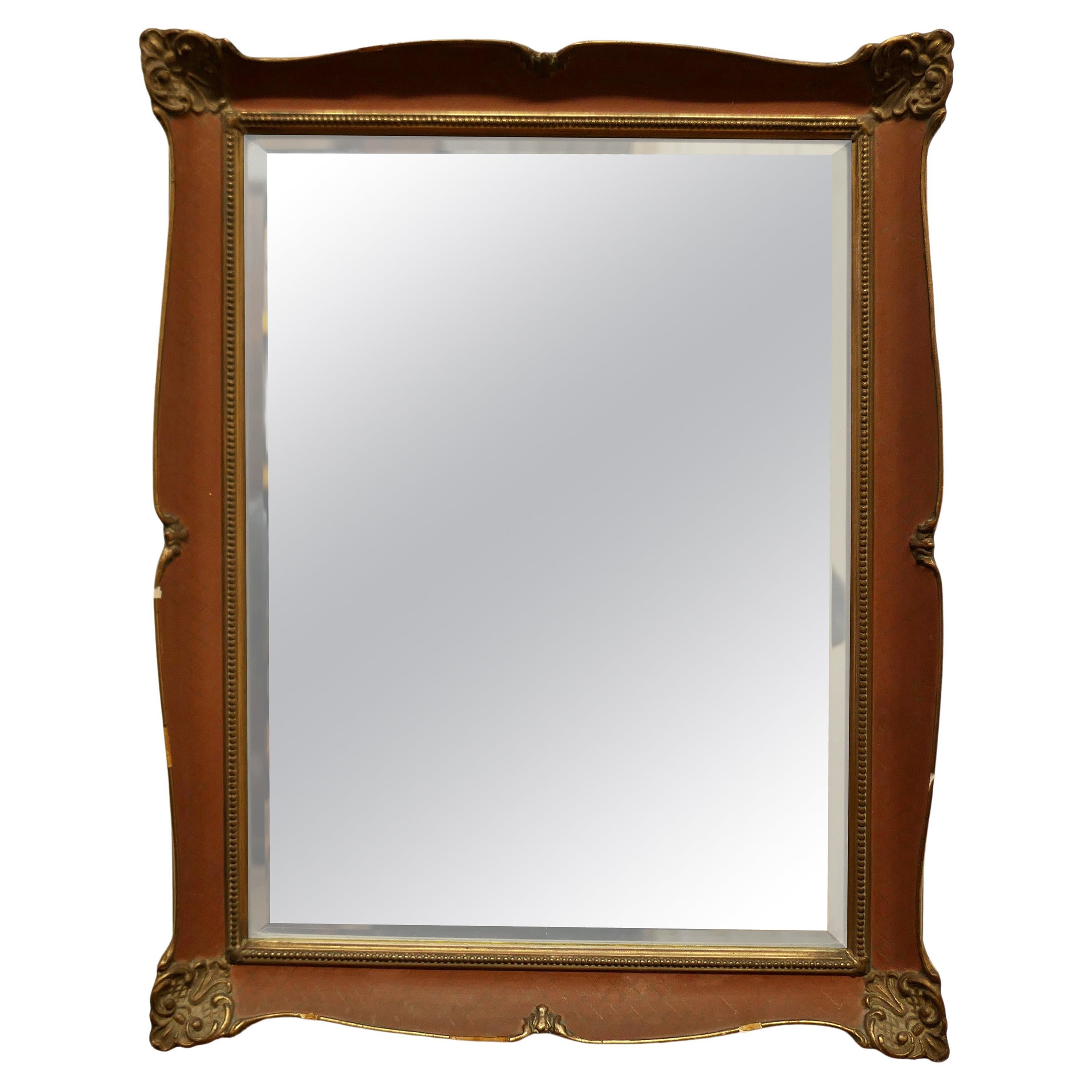 Rectangular Russet Gilt Wall Mirror For Sale