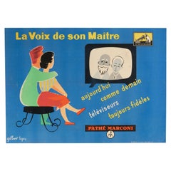 Affiche d'origine - Sa voix de maître - Sa voix de maître - Pathe Marconi, vers 1955