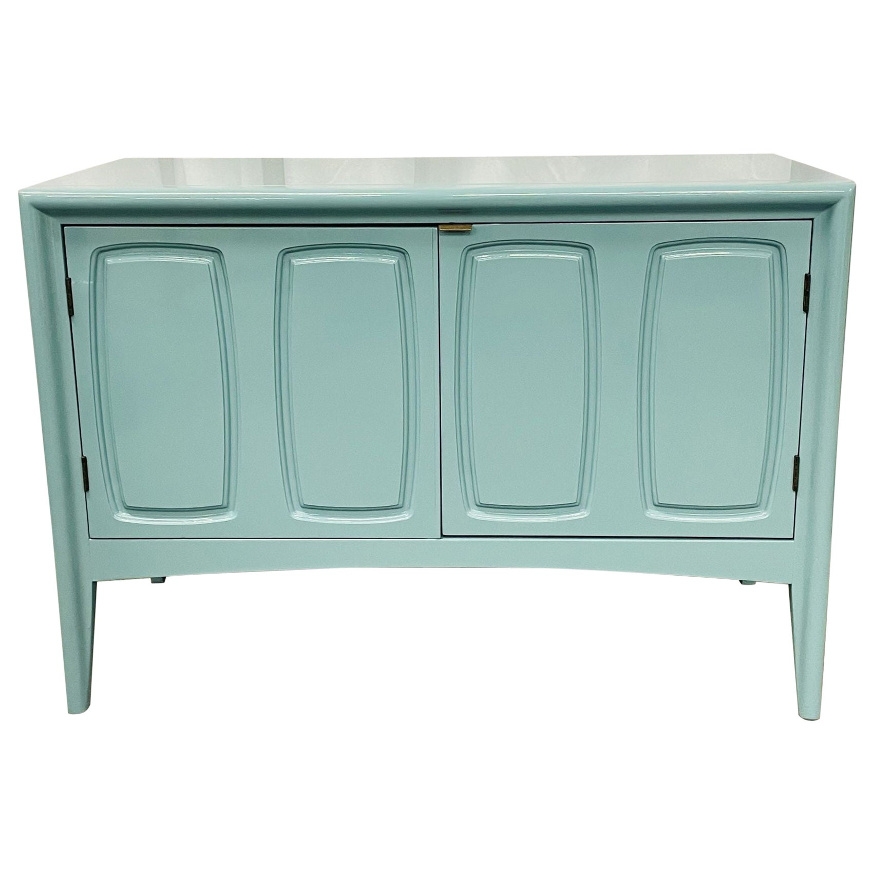 Mid-Century Modern Chest, Nightstand or Table, Robins Egg Blue