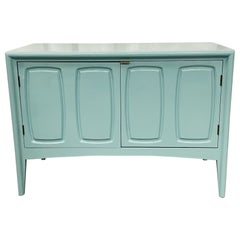 Mid-Century Modern Chest, Nightstand or Table, Robins Egg Blue