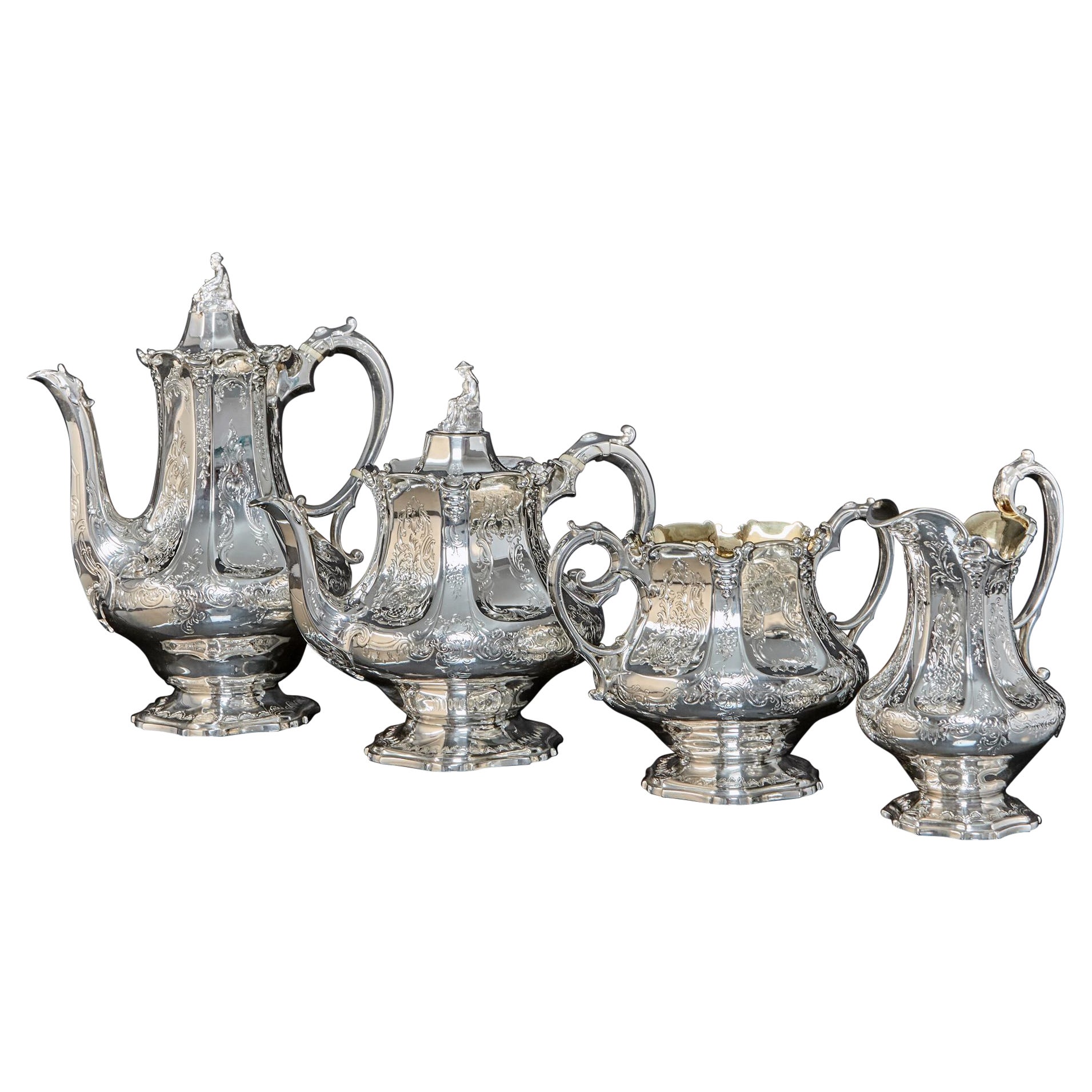 Victorian Siver 4-Piece Tea and Coffee Service