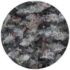 Tapis de bureau rond Memento Medley Dusk de Moooi en laine avec finition ourlet blind