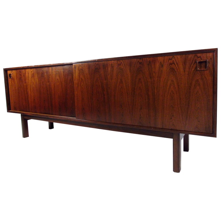Long Mid-Century Rosewood Sideboard Model 21 by Omann Jun For Sale