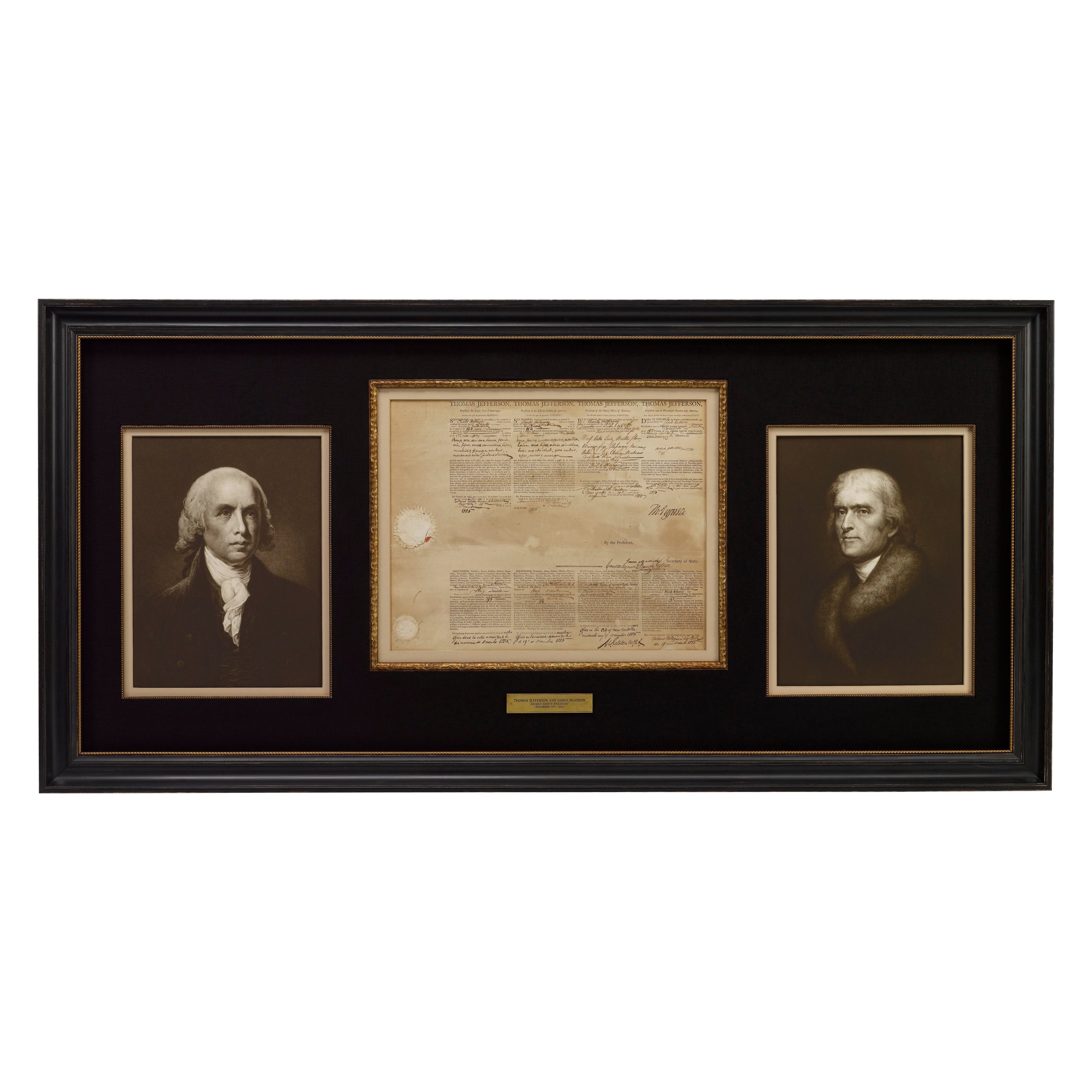 Thomas Jefferson and James Madison Signed Ship's Passport, 1805