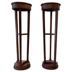 19th Century French Empire Pair of Used Polished Mahogany Pedestals