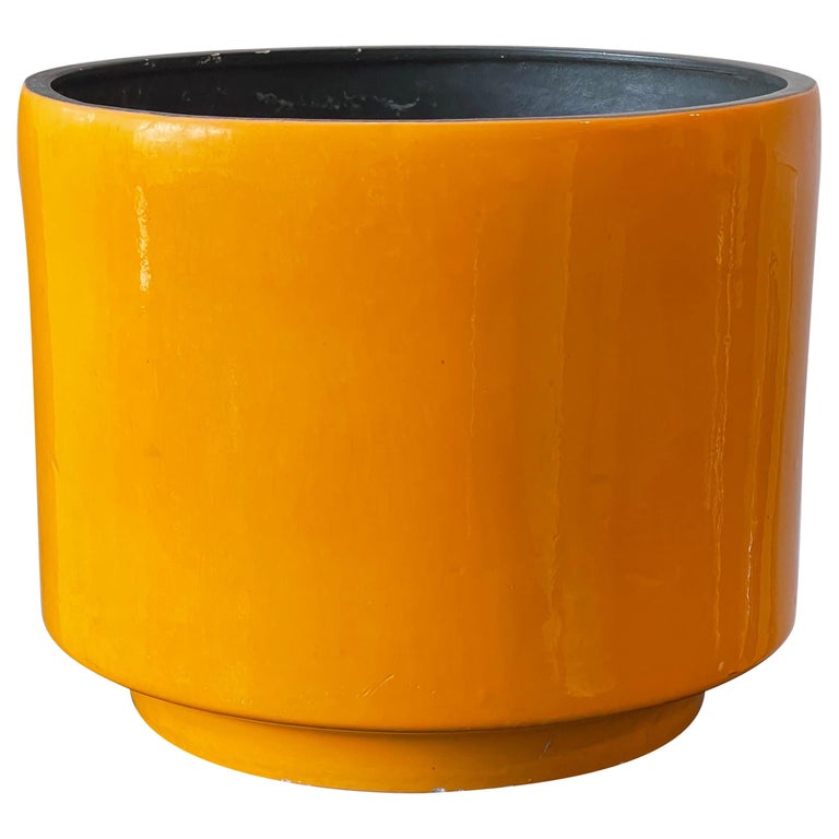 Large MidCentury Modern Bright Orange Planter For Sale at 1stDibs