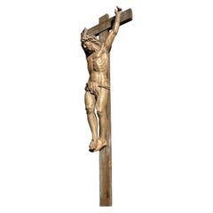 Large & Important Wooden Church Crucifix w. Corpus of Christ Signed By P. Luypen