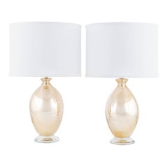 Murano "Avventurina" Mirrored Glass Table Lamps
