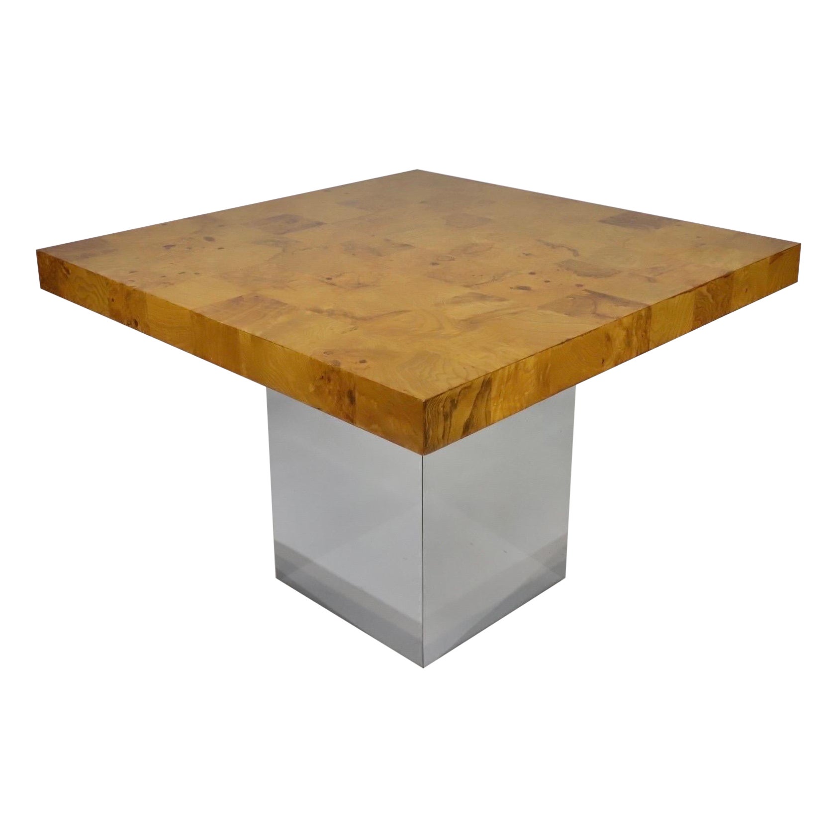 Square Burlwood Dining Table by Milo Baughman for Thayer Coggin