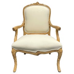 Vintage Carved French Country Armchair