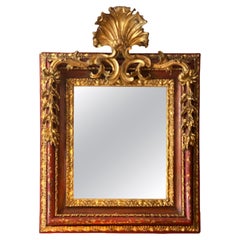 Rare Italian Late 17th Century Baroque Chinoiserie Gilt Lacquered Mirror