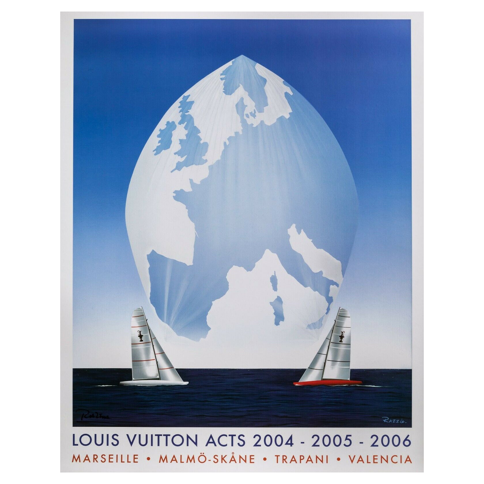 2002 Louis Vuitton Cup 2002 Auckland - Razzia Original Vintage Poster For  Sale at 1stDibs