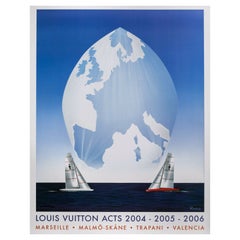 Used Razzia, Original Louis Vuitton Trophy Sailing Poster, America's Cup Yacht, 2006