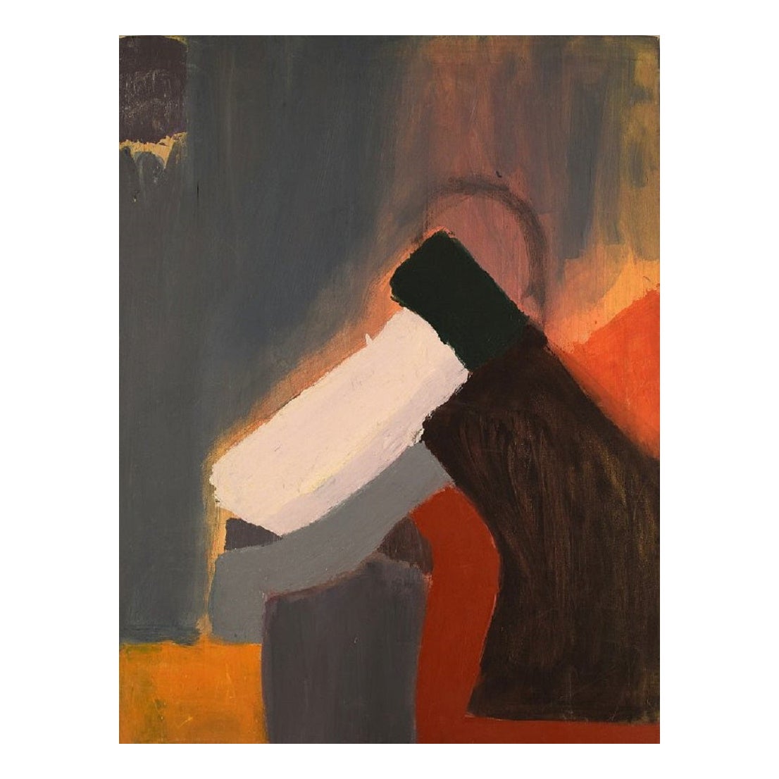 Artiste européen inconnu, huile sur toile, composition abstraite, 1970