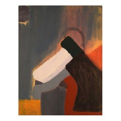 Artiste européen inconnu, huile sur toile, composition abstraite, 1970