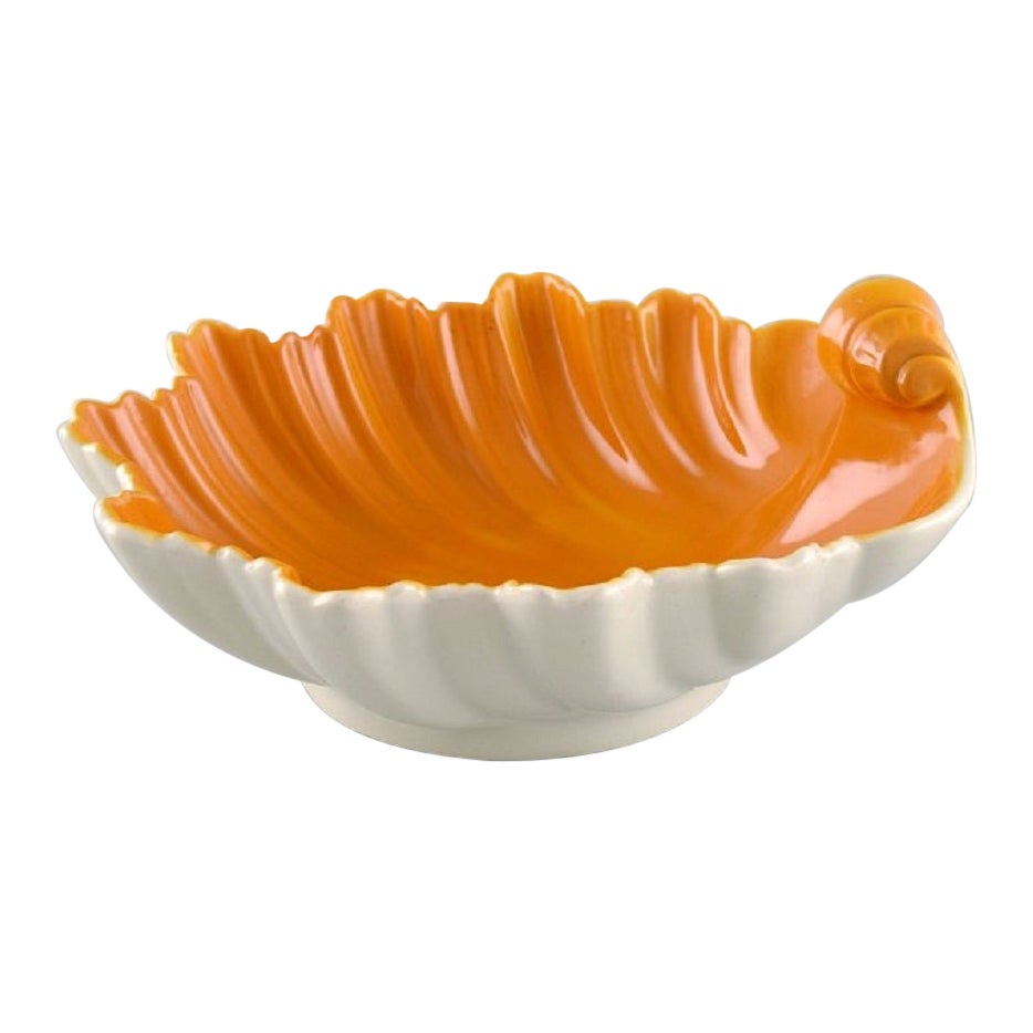 Wilhelm Kåge for Gustavsberg, Faience Bowl Shaped like a Seashell For Sale