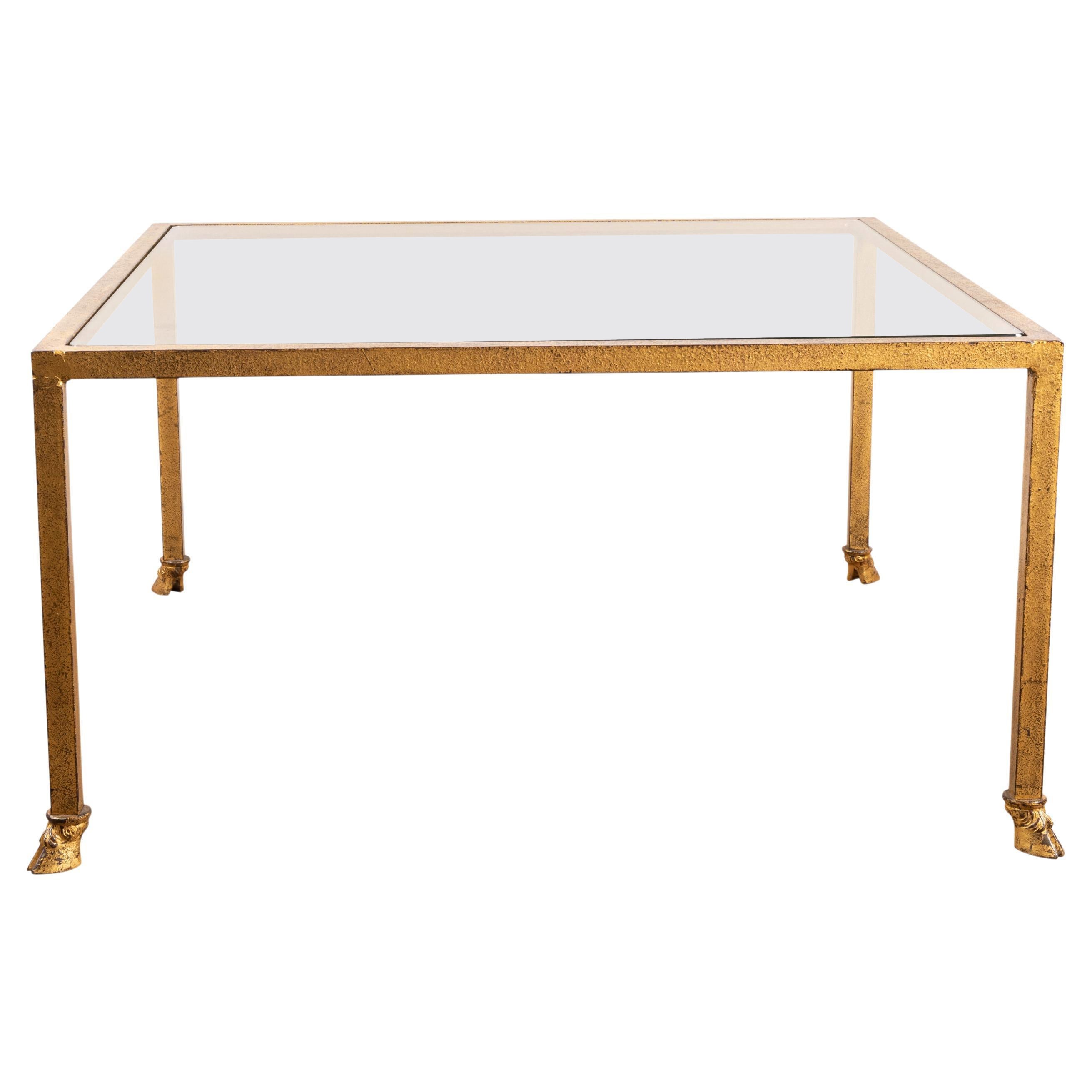 Gilt Iron Coffee Table by Maison Ramsay, France, 1950