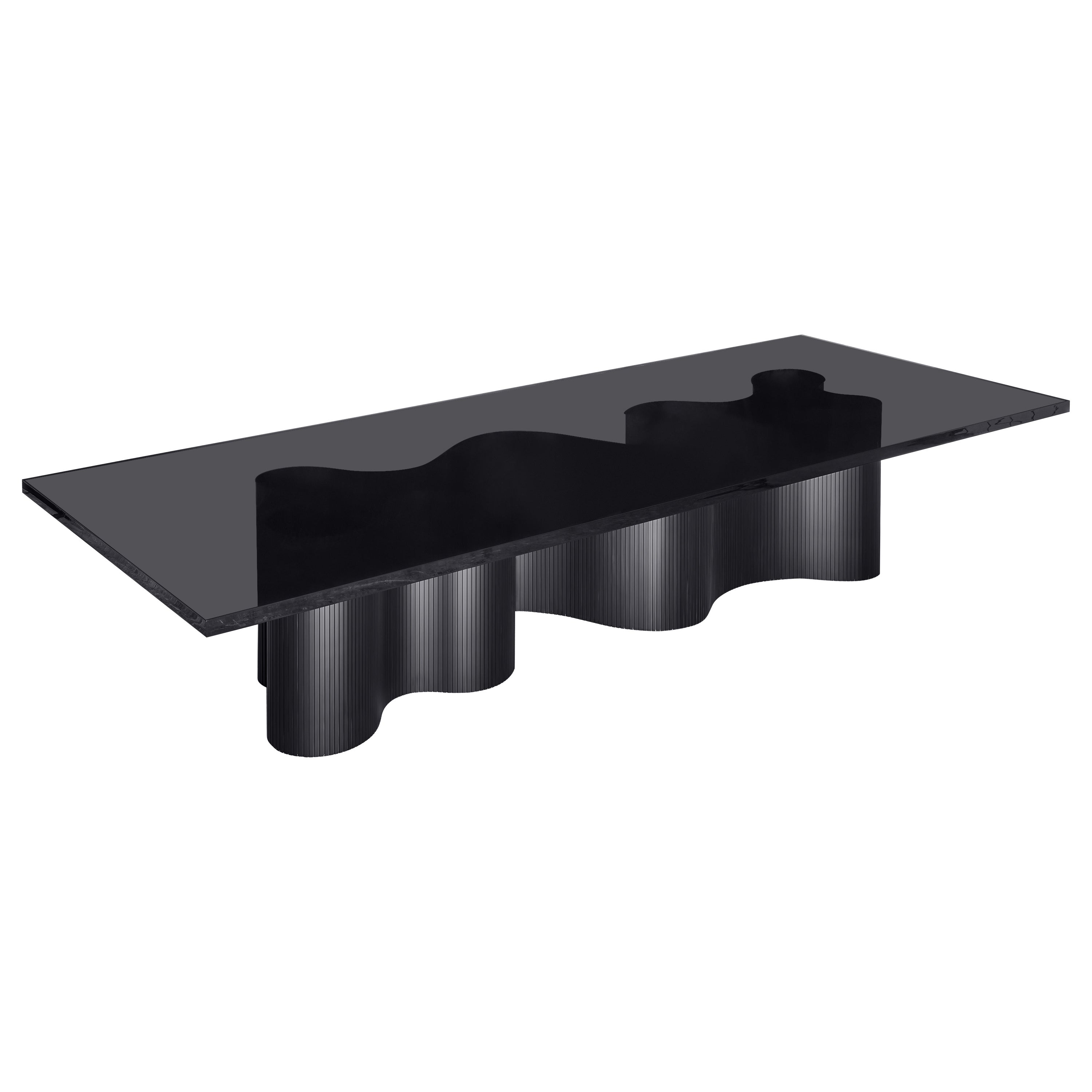Contemporary Dining Table, Black Polished Resin, by Erik Olovsson For Sale