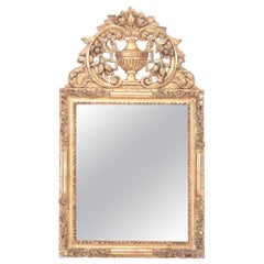 French Giltwood and Carved Mirror with Removeable Crest, 19thc