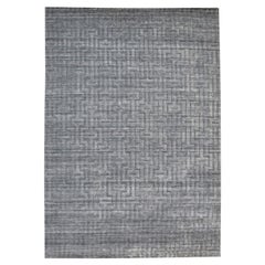 Tapis moderne en soie grise