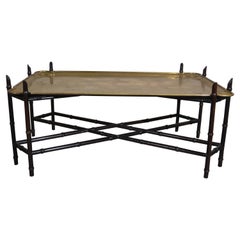 Vintage Brass Tray Top Coffee Table