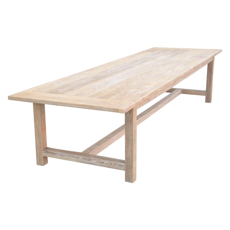 Large Custom Farm Table in Reclaimed Pine, Built to Order by Petersen Antiques For Sale