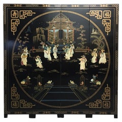 Vintage 4-Panel Lacquer Room Divider