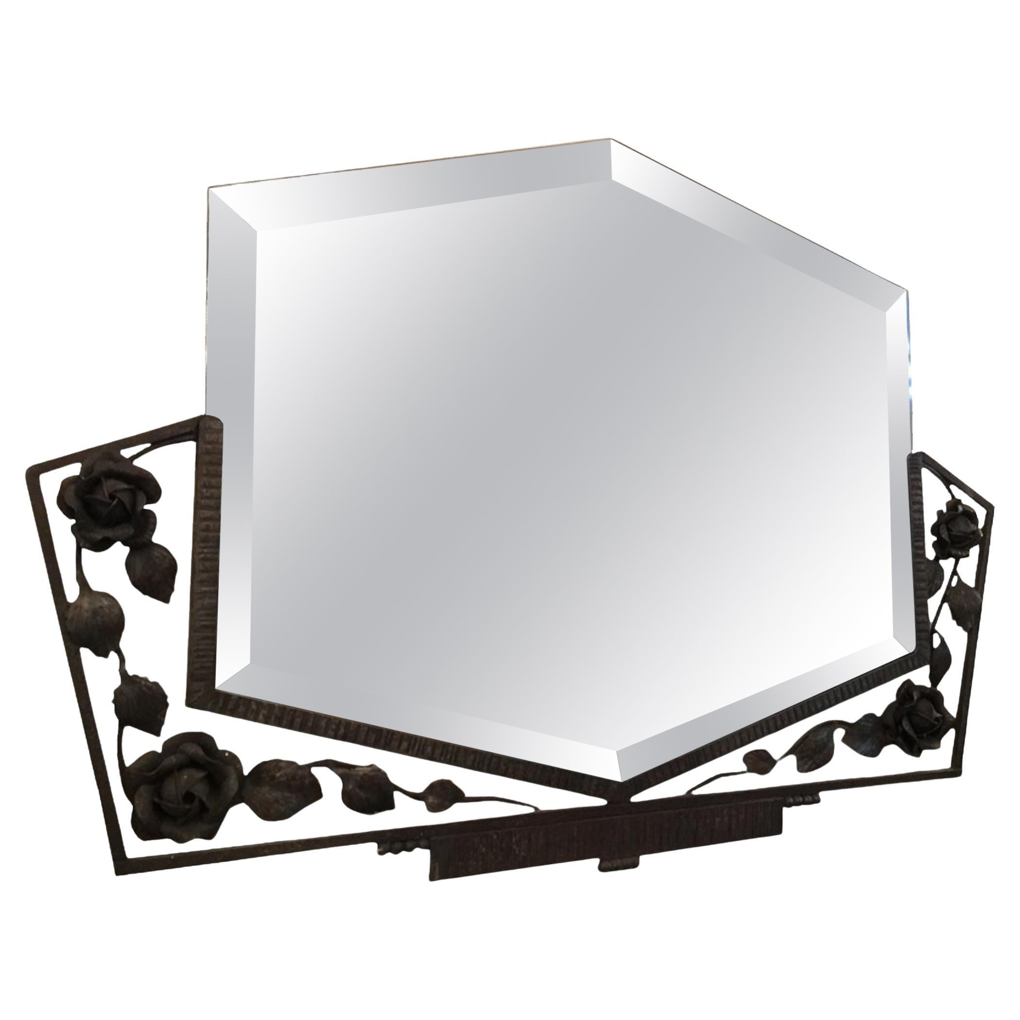 Art Deco Mirror, 1920, Material: Iron and Mirror, France For Sale