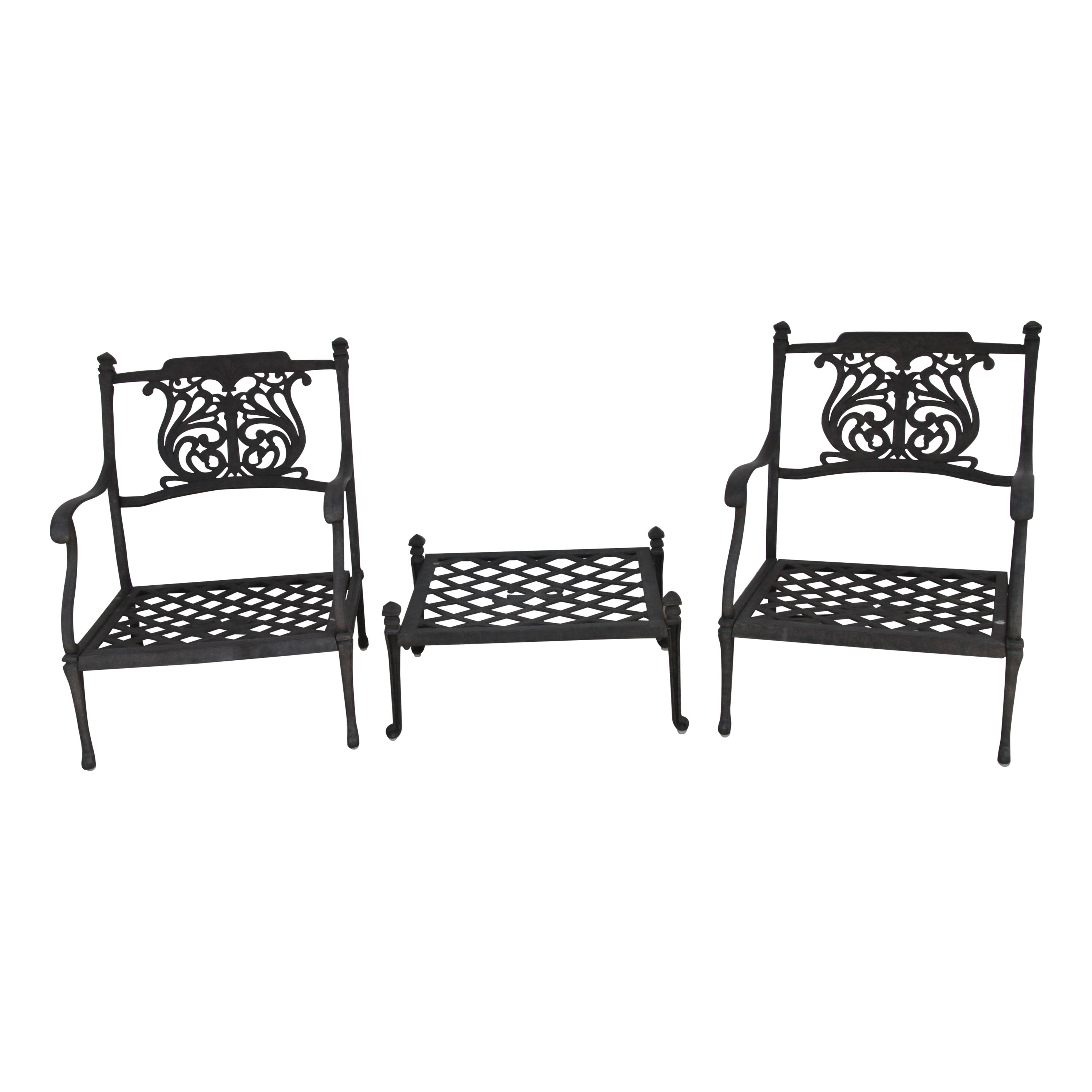 Naples Aged Bronze Aluminum Outdoor Patio Set by Fortunoff For Sale