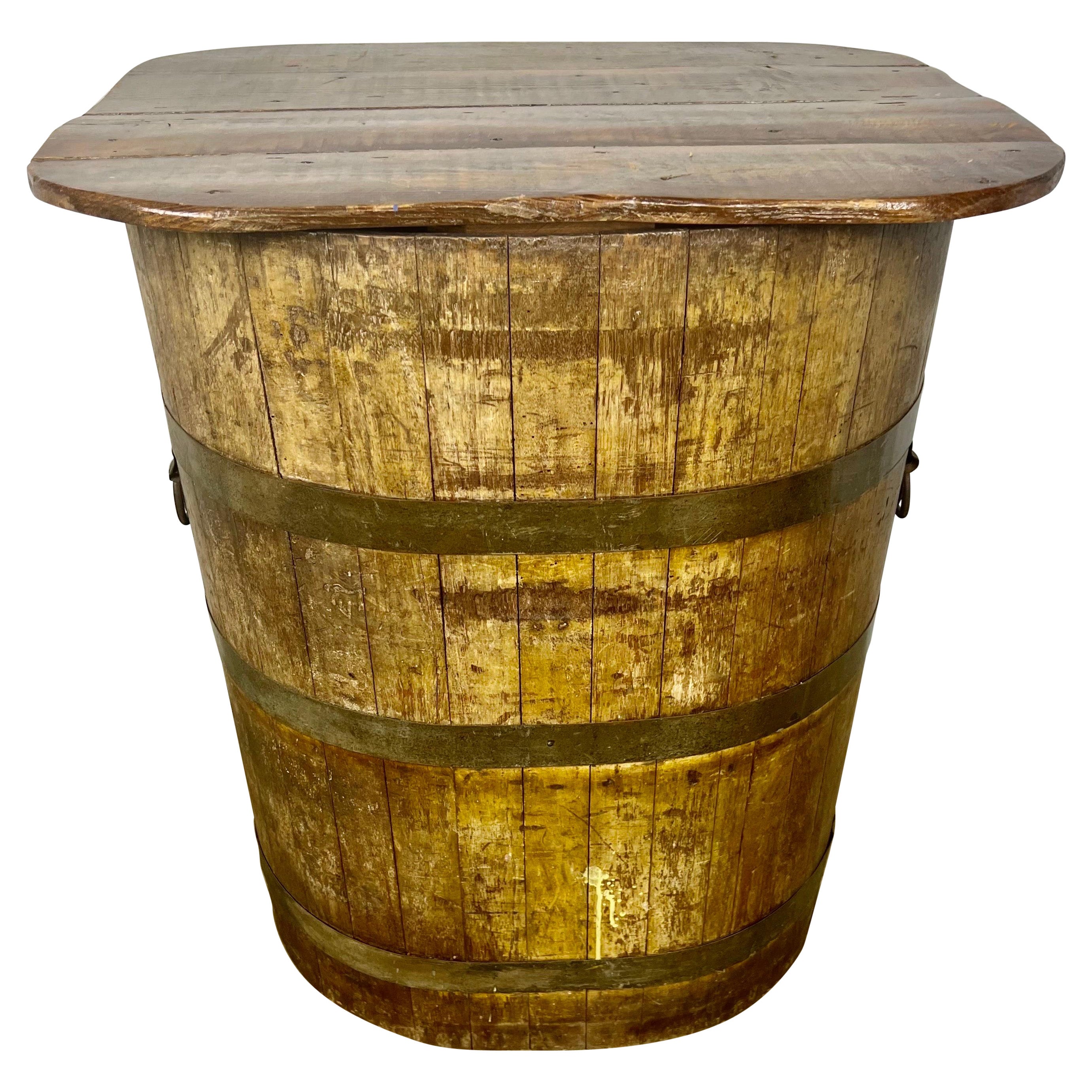 Vintage Japanese Saki Barrel Table For Sale