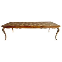 French Inlaid Dining Table w/ Two Leaves