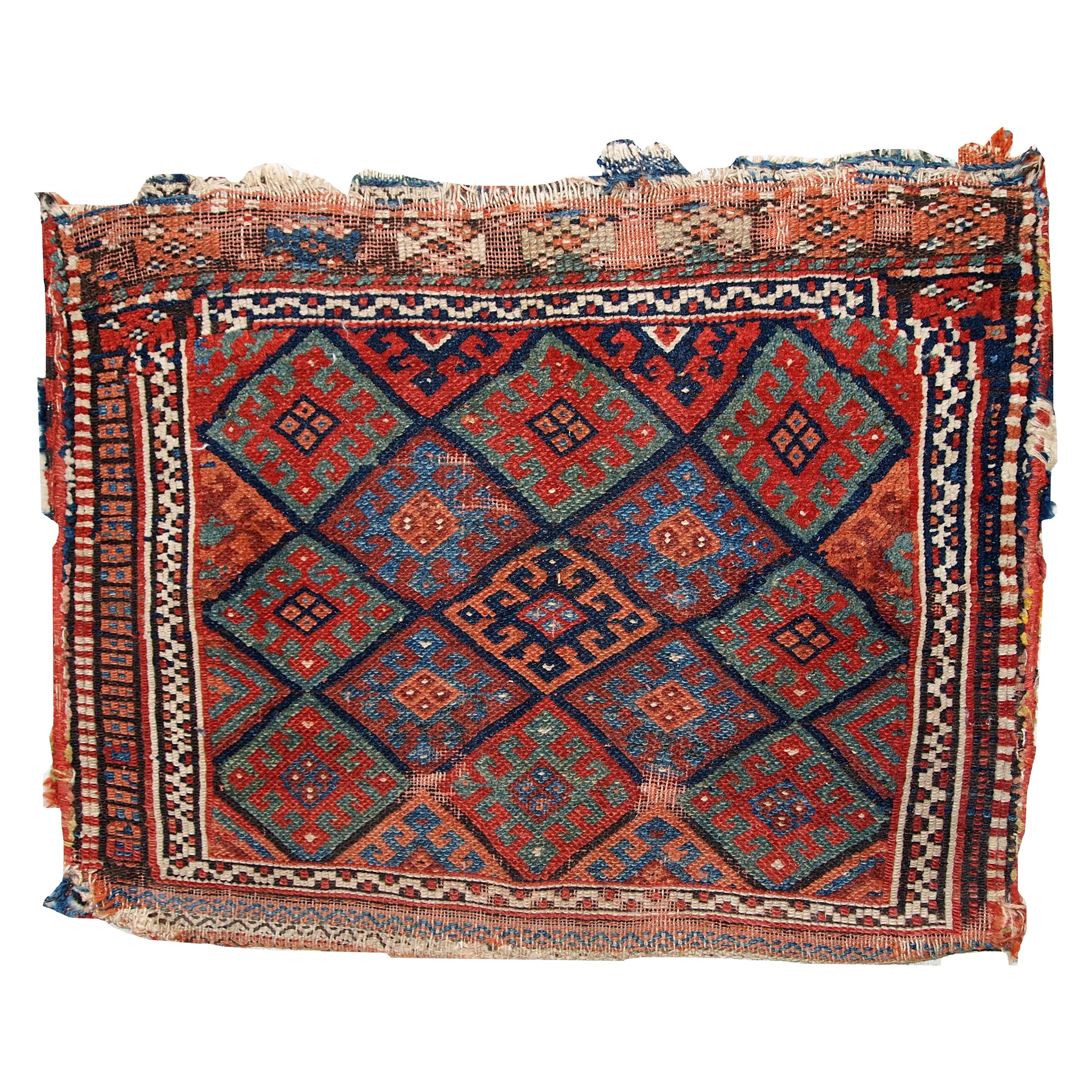 Handmade Antique Kurdish Style Rug, 1880s, 1C451 For Sale