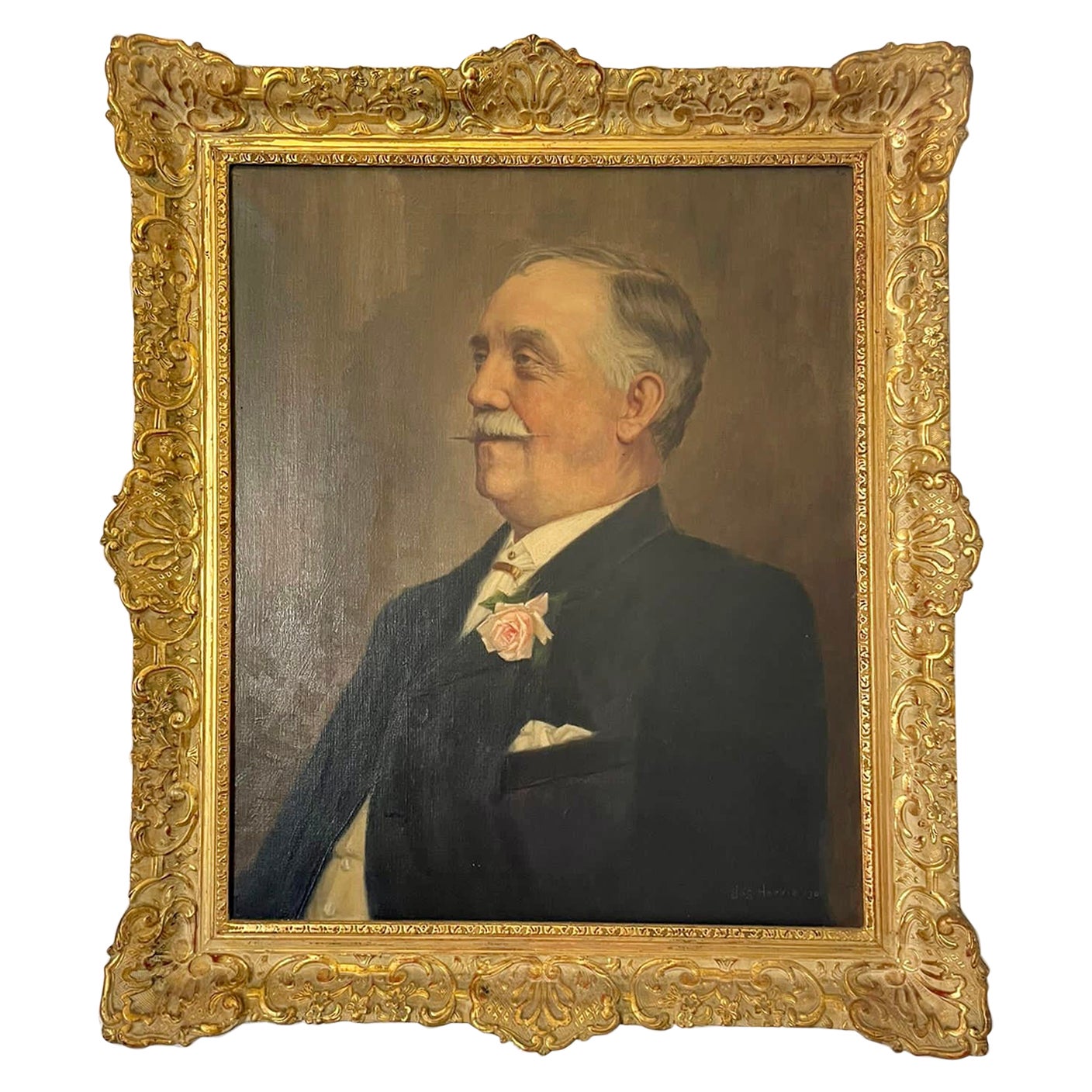 Antique Oil on Canvas Portrait of a Gentleman For Sale