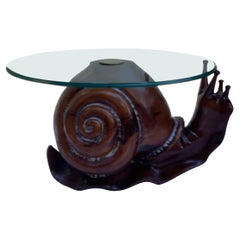 Vintage 1970s Federico Armijo Snail Table w/ Glass