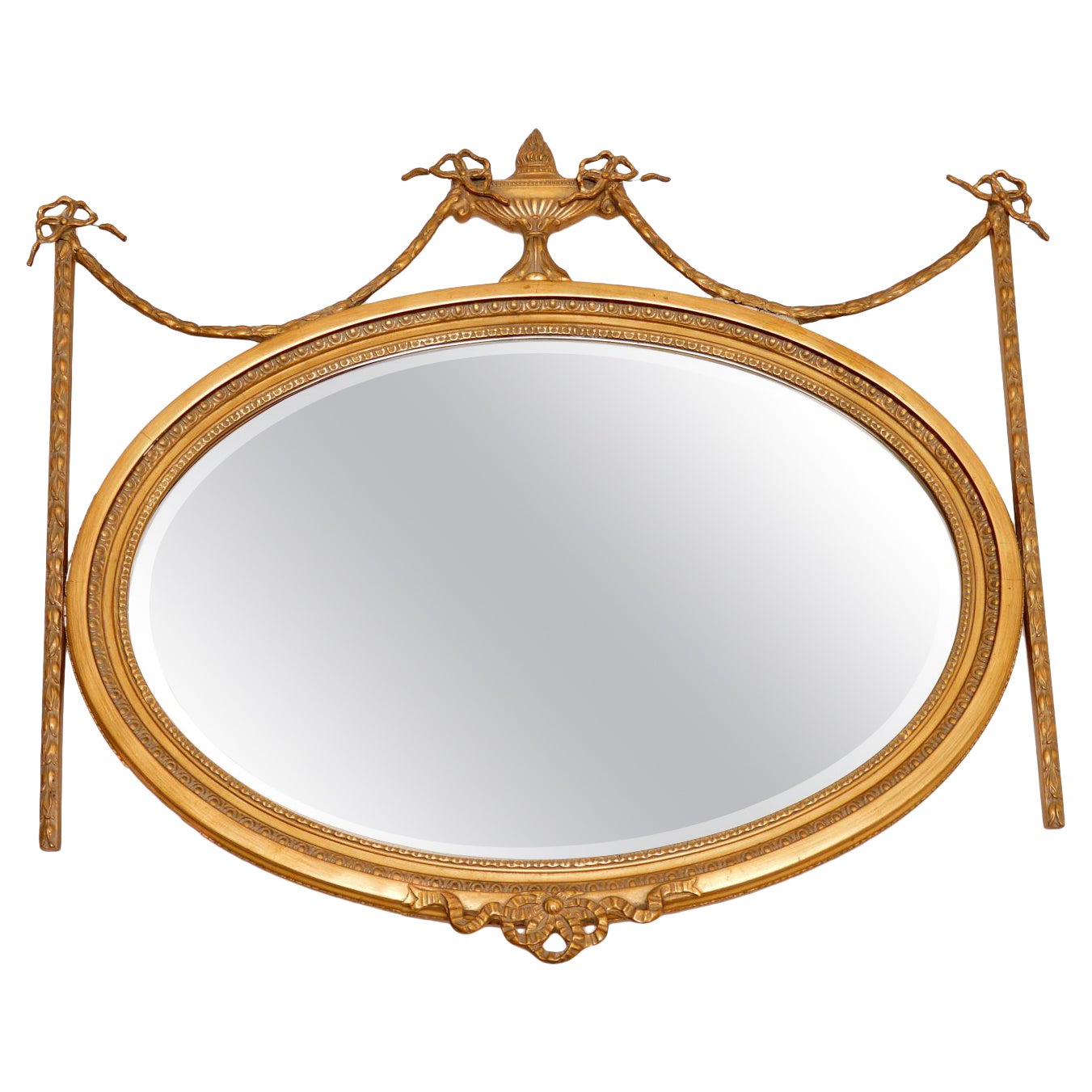 Miroir ancien en bois doré de style Adam en vente