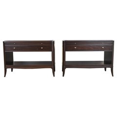 Barbara Barry for Baker Furniture Mahogany Oversized Nightstands, Refinished