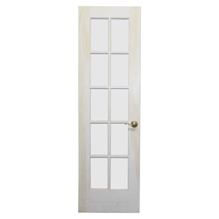 20th C. 10 Glass Panel Solid Wood French Door For Sale at 1stDibs