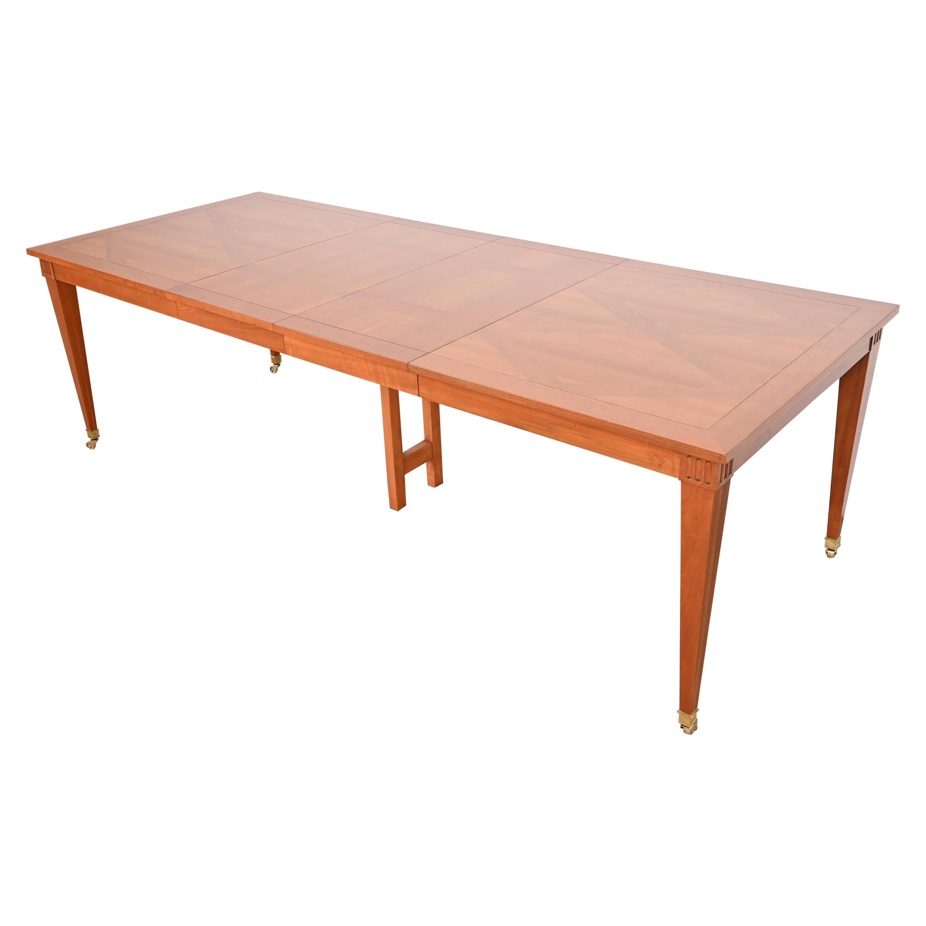 Baker Furniture French Regency Cherry Wood Dining Table, Newly Refinished
