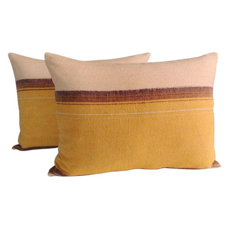 Pair of Decorative Bolster Pillows For Sale