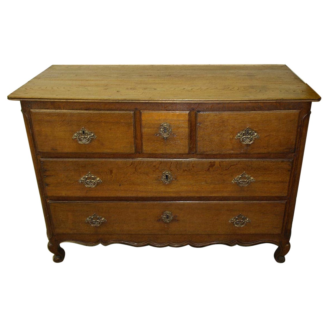 French Oak and Elm Commode For Sale